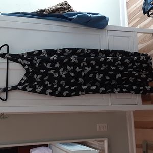 Loft Outlet Jumpsuit black and white leaves XL